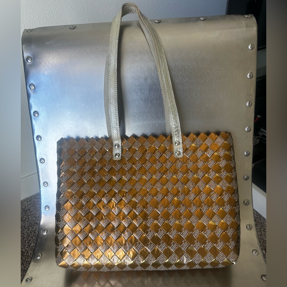 Gold Candy Wrapper Tote Bag